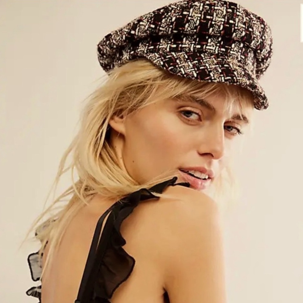 NWOT Free People Vaughn & Co Spence Tweed Lieutenant Hat